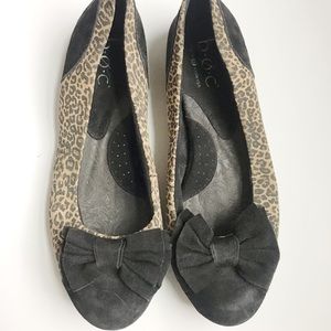 Comfortable Fall Leopard Flats with Bow